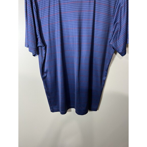 NFL Team Apparel New England Patriots Polo Navy Blue Striped Short Sleeves Large - Picture 8 of 10